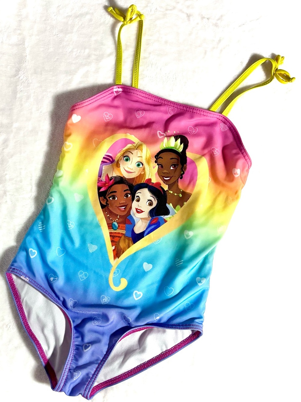 Disney Princess Girls Rainbow Ombré Character One‑Piece Swimsuit 5/6